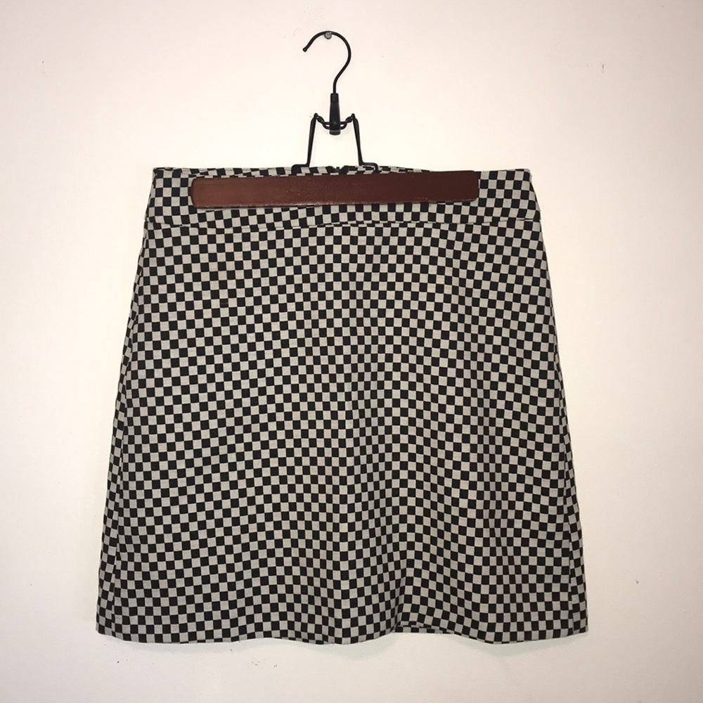 ‘Zara’ Black & White Checkered Mini Skirt